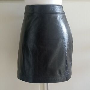Leith Black Patent Leather Mini Skirt, NWT,  sz. L
